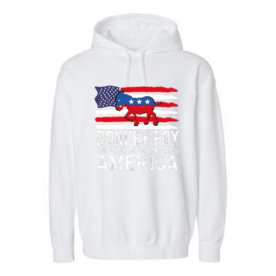 Donkey Pox Funny Anti Democrat Garment-Dyed Fleece Hoodie