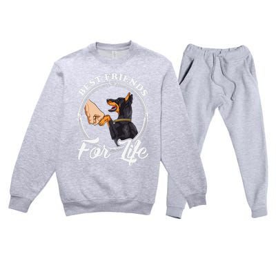 Doberman Pinscher Funny Doberman Lover Premium Crewneck Sweatsuit Set