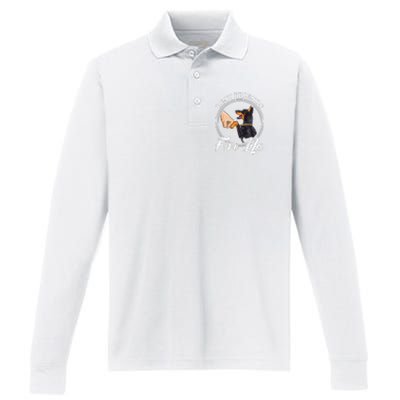 Doberman Pinscher Funny Doberman Lover Performance Long Sleeve Polo