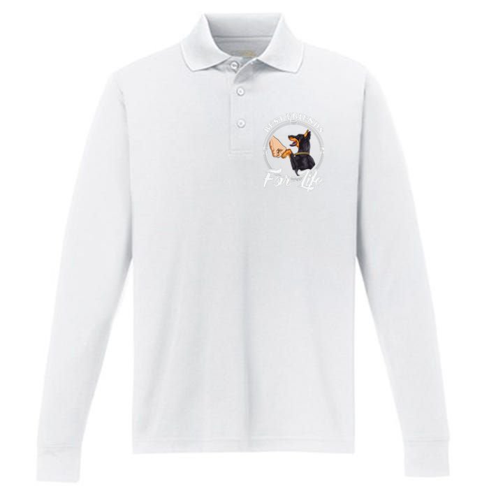 Doberman Pinscher Funny Doberman Lover Performance Long Sleeve Polo