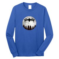 Drone Pilot Full Moon Funny Fpv Drone Quadcopter Long Sleeve Shirt