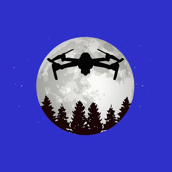 Drone Pilot Full Moon Funny Fpv Drone Quadcopter Button