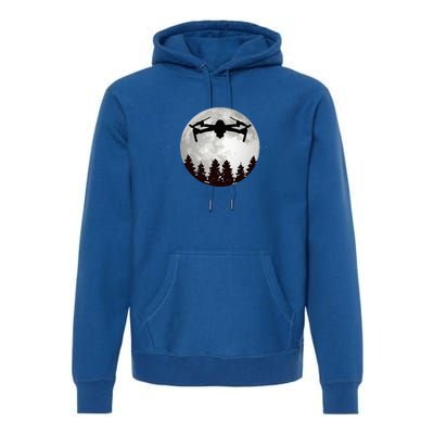 Drone Pilot Full Moon Funny Fpv Drone Quadcopter Premium Hoodie