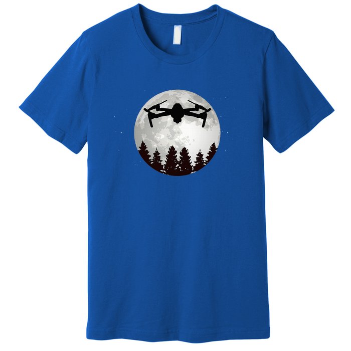 Drone Pilot Full Moon Funny Fpv Drone Quadcopter Premium T-Shirt