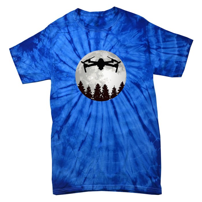 Drone Pilot Full Moon Funny Fpv Drone Quadcopter Tie-Dye T-Shirt