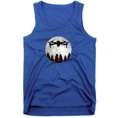 Drone Pilot Full Moon Funny Fpv Drone Quadcopter Tank Top