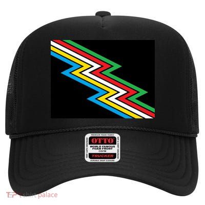 Disability Pride Flag Gift High Crown Mesh Back Trucker Hat