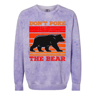 DonT Poke Funny Bear Retro Grizzly Bear Colorblast Crewneck Sweatshirt