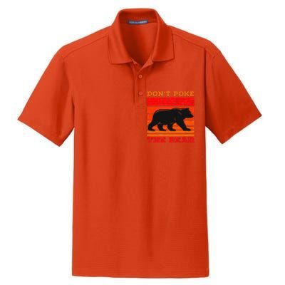 DonT Poke Funny Bear Retro Grizzly Bear Dry Zone Grid Polo