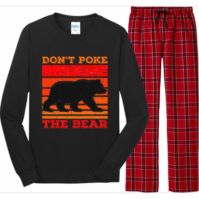 DonT Poke Funny Bear Retro Grizzly Bear Long Sleeve Pajama Set