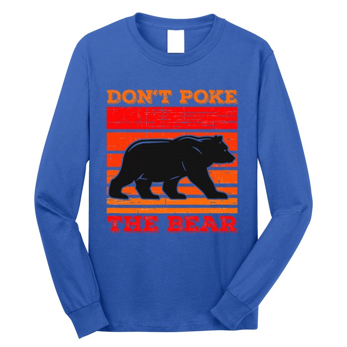 DonT Poke Funny Bear Retro Grizzly Bear Long Sleeve Shirt