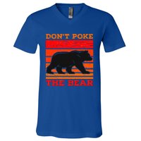 DonT Poke Funny Bear Retro Grizzly Bear V-Neck T-Shirt