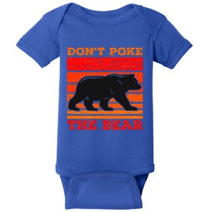 DonT Poke Funny Bear Retro Grizzly Bear Baby Bodysuit