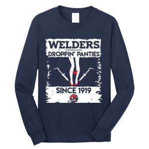 Droppin' Panties Funny Dirty Badass Welder Welding Tee Long Sleeve Shirt