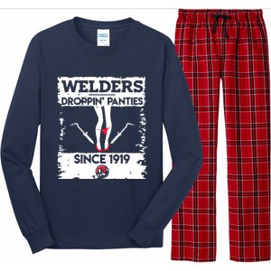 Droppin' Panties Funny Dirty Badass Welder Welding Tee Long Sleeve Pajama Set