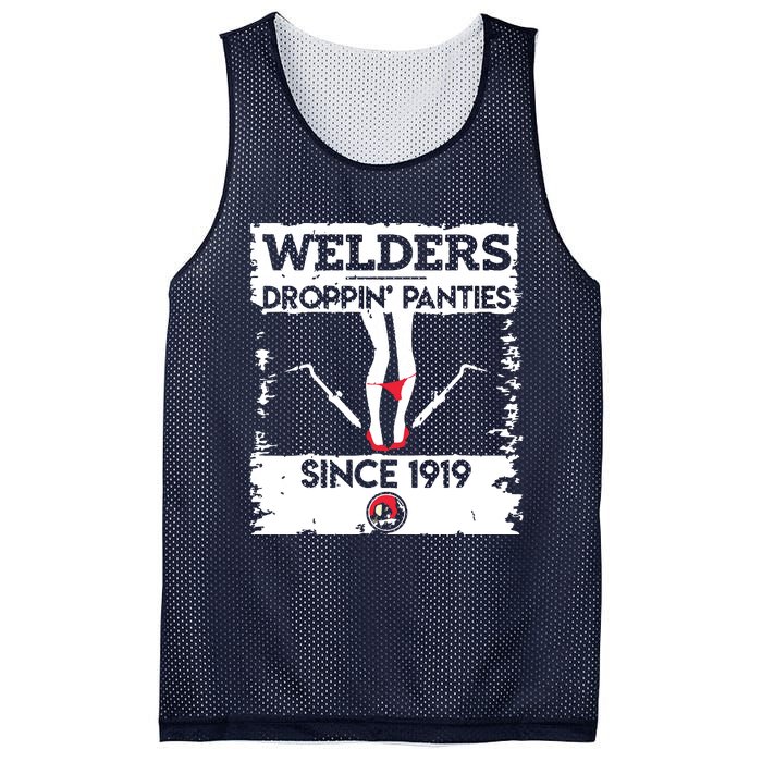 Droppin' Panties Funny Dirty Badass Welder Welding Tee Mesh Reversible Basketball Jersey Tank