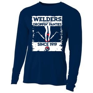 Droppin' Panties Funny Dirty Badass Welder Welding Tee Cooling Performance Long Sleeve Crew