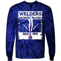 Droppin' Panties Funny Dirty Badass Welder Welding Tee Tie-Dye Long Sleeve Shirt