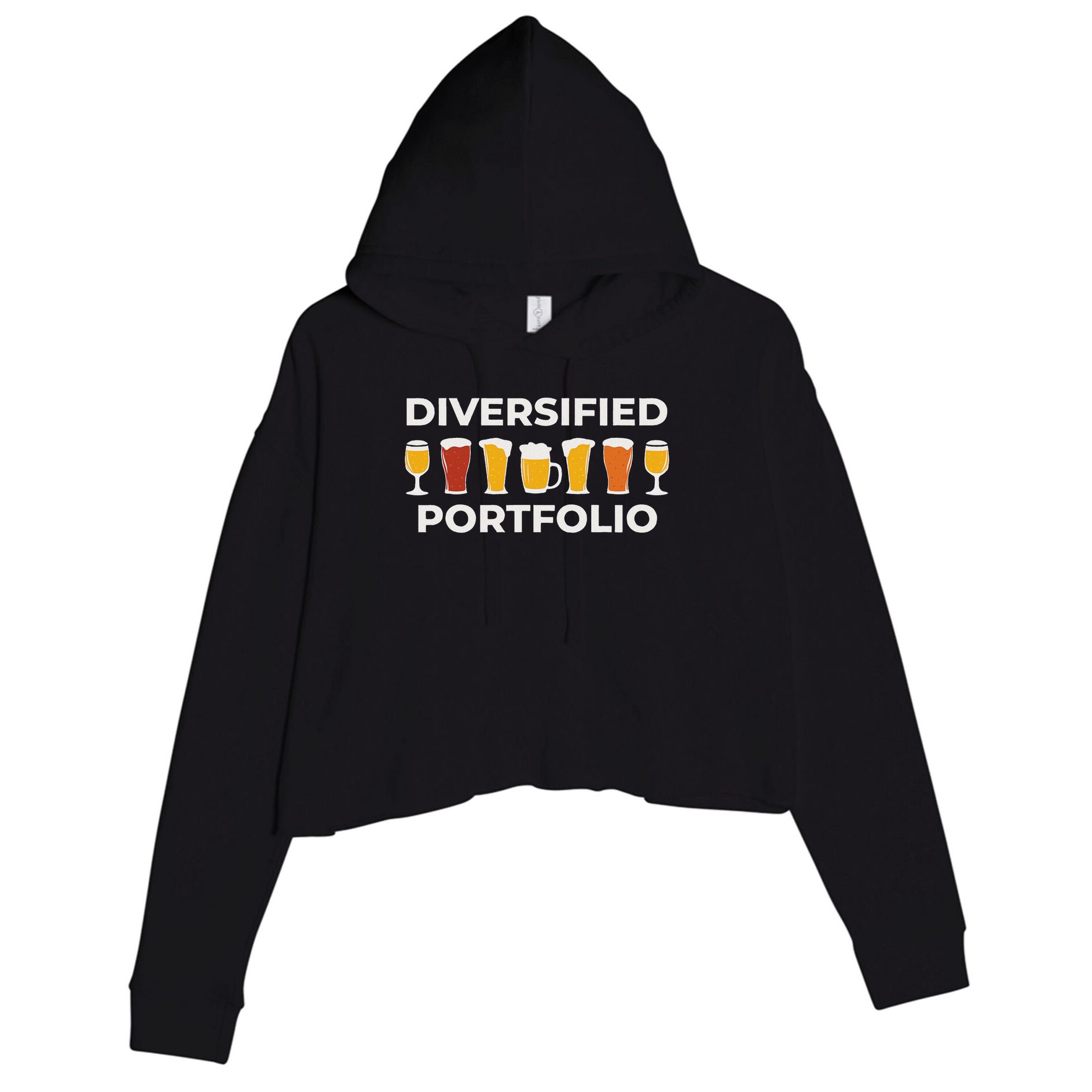 Diversified Portfolio Funny Beer Investor Finance Party Crop Fleece Hoodie