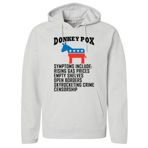 Donkey Pox Funny Symptoms Political Anti Biden Performance Fleece Hoodie