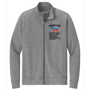 Donkey Pox Funny Symptoms Political Anti Biden Stretch Full-Zip Cadet Jacket