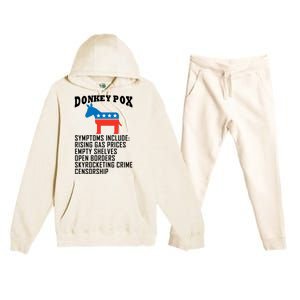 Donkey Pox Funny Symptoms Political Anti Biden Premium Hooded Sweatsuit Set