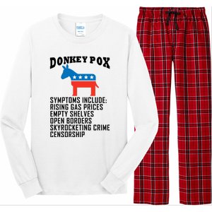 Donkey Pox Funny Symptoms Political Anti Biden Long Sleeve Pajama Set