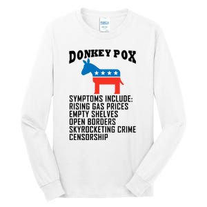 Donkey Pox Funny Symptoms Political Anti Biden Tall Long Sleeve T-Shirt