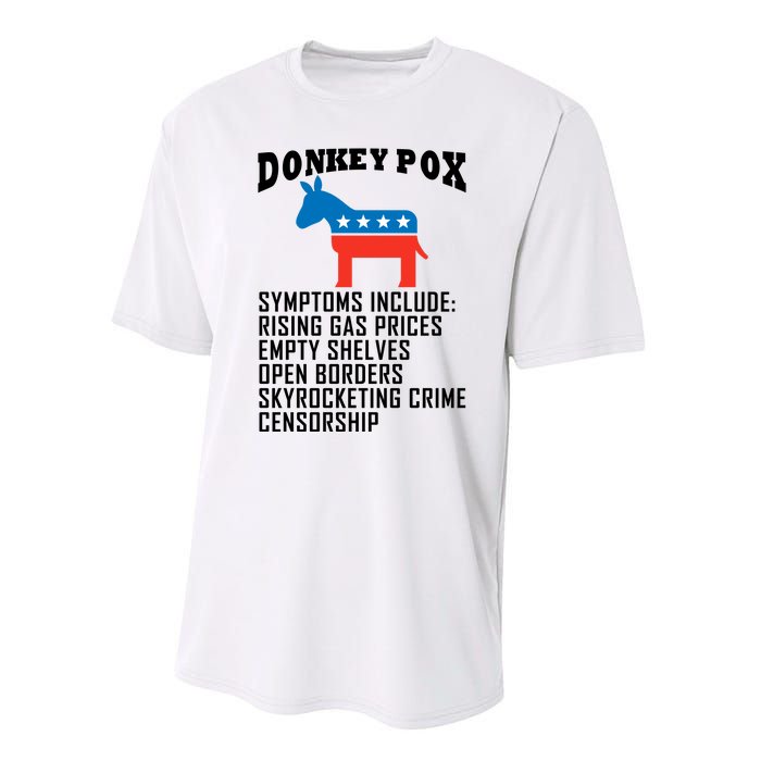 Donkey Pox Funny Symptoms Political Anti Biden Performance Sprint T-Shirt