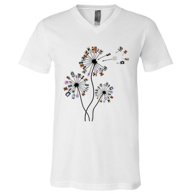 Dandelion Photography For Photographer Camera V-Neck T-Shirt