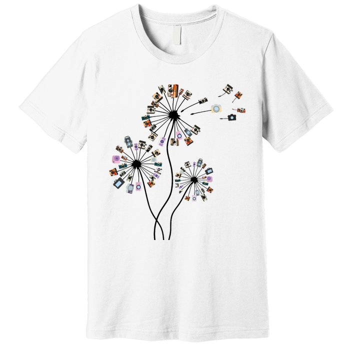 Dandelion Photography For Photographer Camera Premium T-Shirt