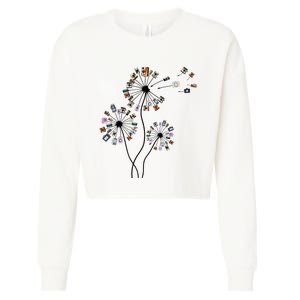 Dandelion Photography For Photographer Camera Cropped Pullover Crew