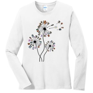 Dandelion Photography For Photographer Camera Ladies Long Sleeve Shirt