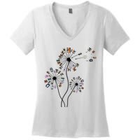 Dandelion Photography For Photographer Camera Women's V-Neck T-Shirt