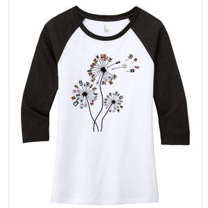 Dandelion Photography For Photographer Camera Women's Tri-Blend 3/4-Sleeve Raglan Shirt