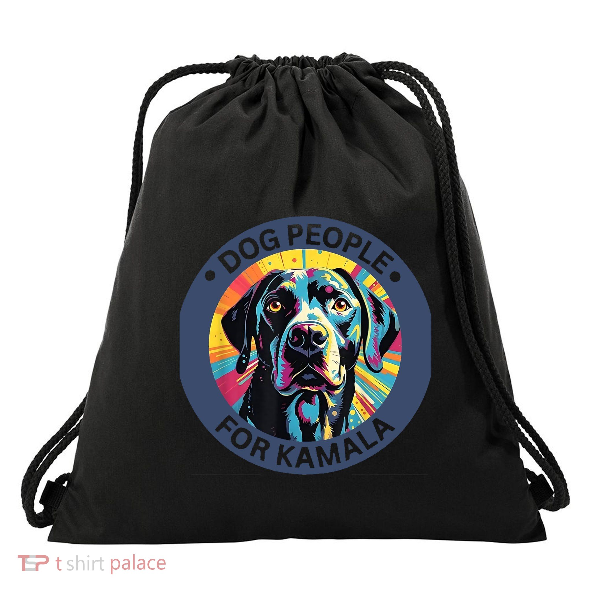 Dog People For Kamala Harris Drawstring Bag