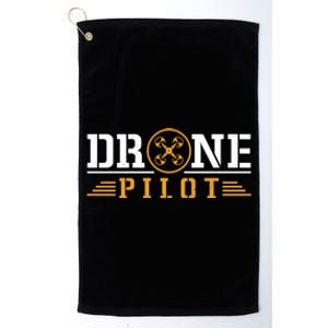 Drone Pilot Funny Quadrotor Drone Pilot Drones Gift Platinum Collection Golf Towel