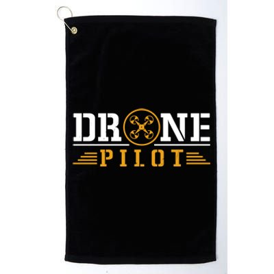 Drone Pilot Funny Quadrotor Drone Pilot Drones Gift Platinum Collection Golf Towel