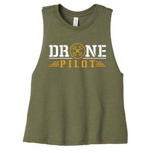 Drone Pilot Funny Quadrotor Drone Pilot Drones Gift Women's Racerback Cropped Tank