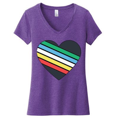Disability Pride Flag July Disabled Pride Month Awareness Women's V-Neck T-Shirt