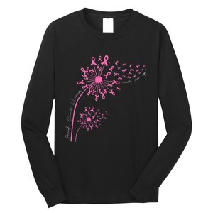 Dandelion Pink Flower Ribbon Breast Cancer Awareness 's Long Sleeve Shirt