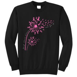 Dandelion Pink Flower Ribbon Breast Cancer Awareness 's Sweatshirt