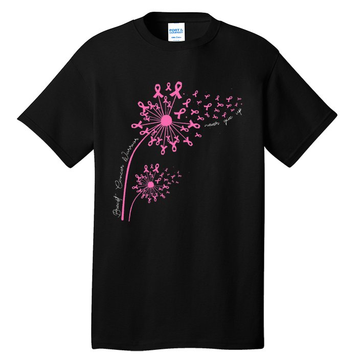 Dandelion Pink Flower Ribbon Breast Cancer Awareness 's Tall T-Shirt