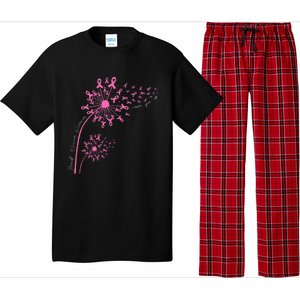 Dandelion Pink Flower Ribbon Breast Cancer Awareness 's Pajama Set