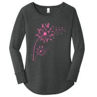 Dandelion Pink Flower Ribbon Breast Cancer Awareness 's Women's Perfect Tri Tunic Long Sleeve Shirt