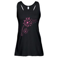 Dandelion Pink Flower Ribbon Breast Cancer Awareness 's Ladies Essential Flowy Tank