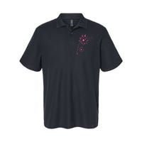 Dandelion Pink Flower Ribbon Breast Cancer Awareness 's Softstyle Adult Sport Polo