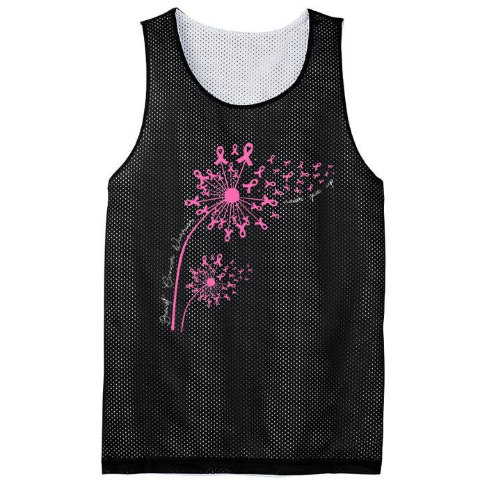 Dandelion Pink Flower Ribbon Breast Cancer Awareness 's Mesh Reversible Basketball Jersey Tank