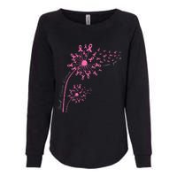 Dandelion Pink Flower Ribbon Breast Cancer Awareness 's Womens California Wash Sweatshirt