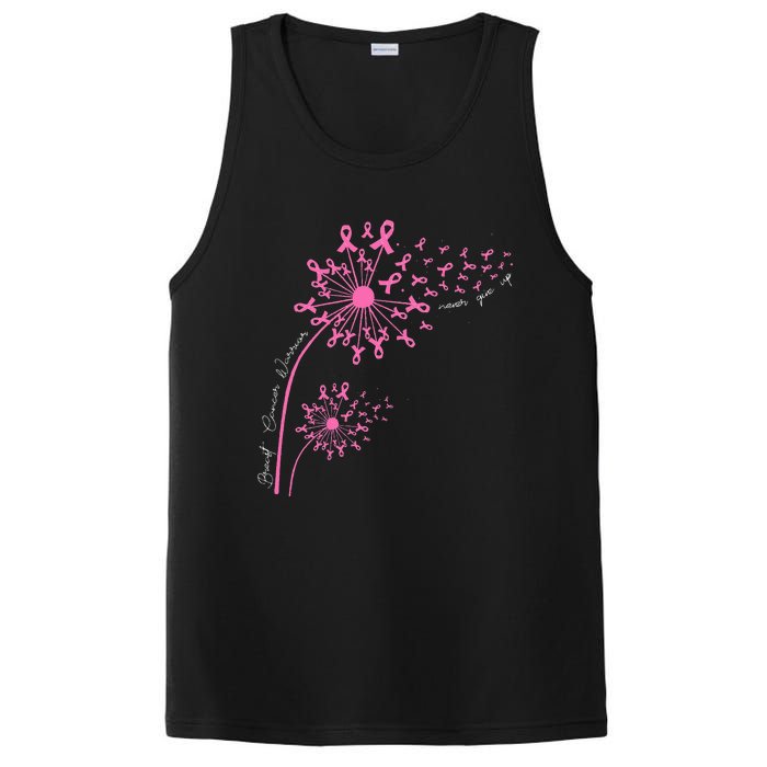 Dandelion Pink Flower Ribbon Breast Cancer Awareness 's PosiCharge Competitor Tank